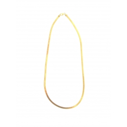 14Kt Yellow Gold Satin Fancy Flat Omega Necklace (8.00gr)